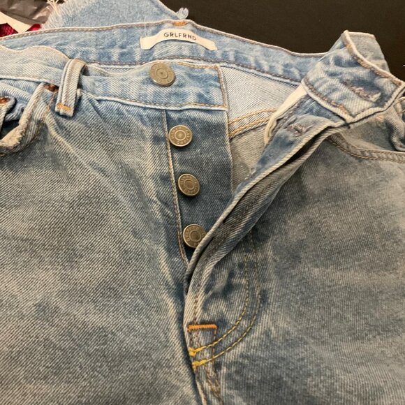 GRLFRND Helena Embroidered Button Fly Cropped Jeans Chelsea Hotel sz.25 - Picture 6 of 10